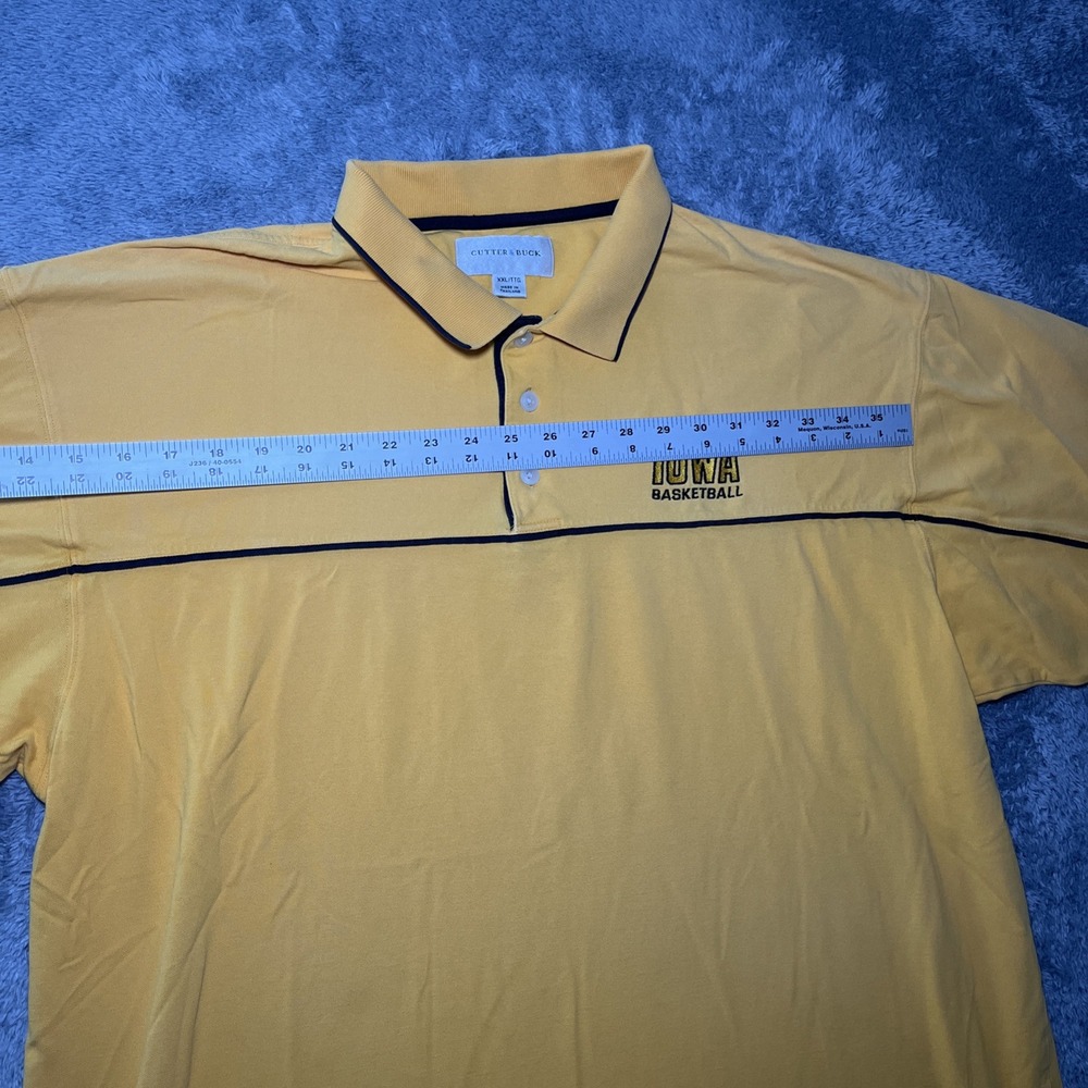 Cutter & Buck Men's VTG SZ XXL Short Sleeve Yellow Polo Iowa Basketball Logo - Picture 4 of 16